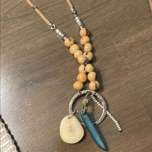 Free shipping!! Elegant Beaded Necklace with Silver Accents